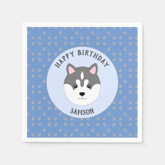 Blue Dog Birthday Party Serviette
