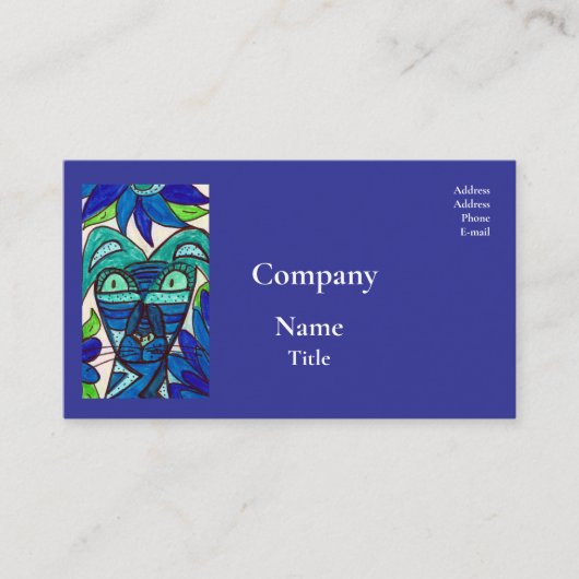 Blue Dog Business Card Visitenkarte (Vorderseite)