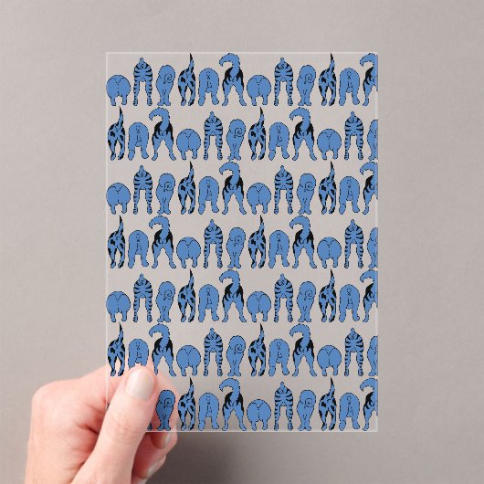 Blue Dog Butts Pattern Acryleinladungen (Insitu (Handheld))