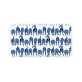 Blue Dog Butts Pattern Adressaufkleber (Vorne)