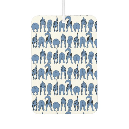 Blue Dog Butts Pattern Autolufterfrischer (Vorderseite)
