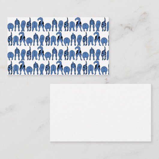 Blue Dog Butts Pattern Begleitkarte (Vorne/Hinten)