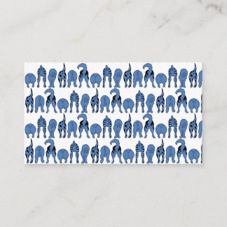 Blue Dog Butts Pattern Begleitkarte
