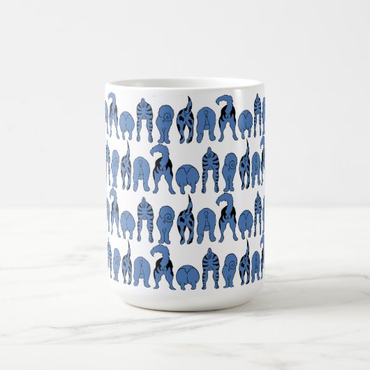 Blue Dog Butts Pattern Kaffeetasse (Mittel)