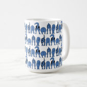 Blue Dog Butts Pattern Kaffeetasse (VorderseiteRechts)