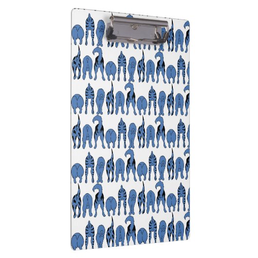 Blue Dog Butts Pattern Klemmbrett (Rechts)