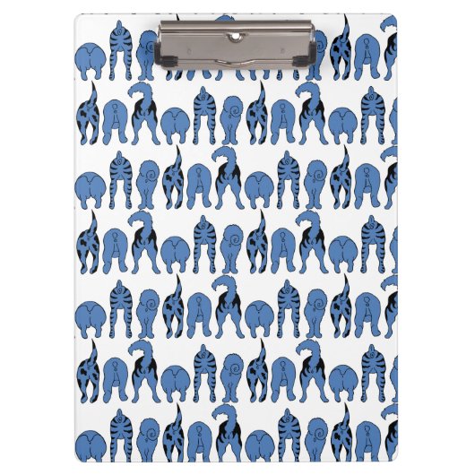 Blue Dog Butts Pattern Klemmbrett (Vorderseite)