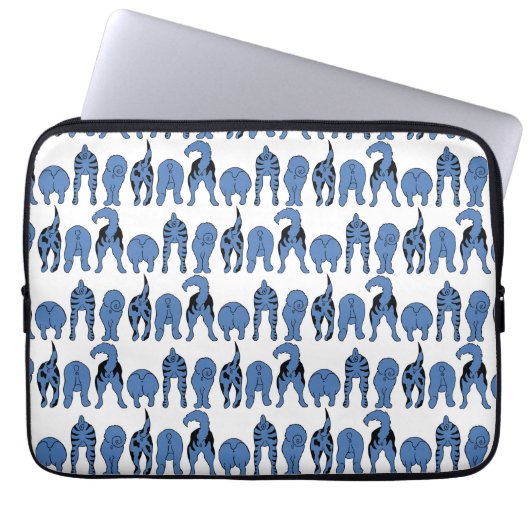 Blue Dog Butts Pattern Laptopschutzhülle (Vorderseite)