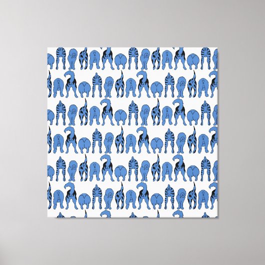 Blue Dog Butts Pattern Leinwanddruck (Vorderseite)