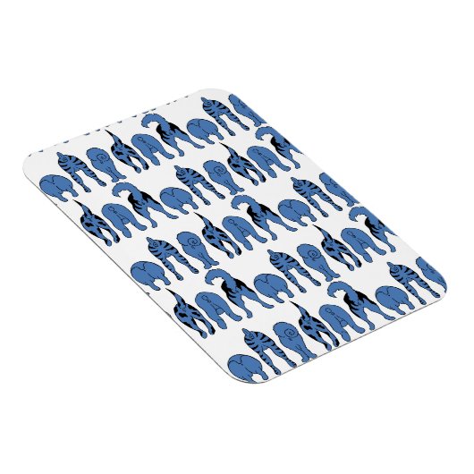 Blue Dog Butts Pattern Magnet (Rechte Seite)