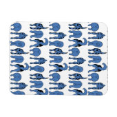 Blue Dog Butts Pattern Magnet (Horizontal)