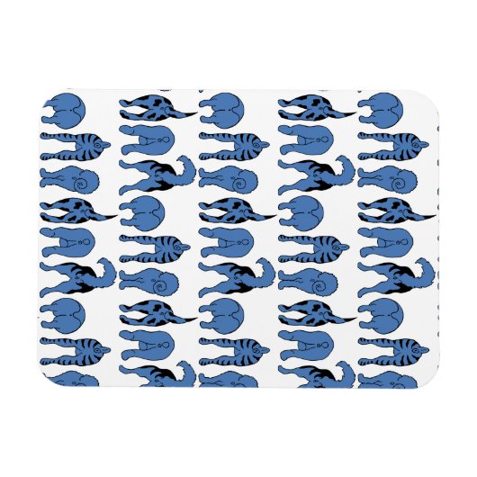 Blue Dog Butts Pattern Magnet (Horizontal)