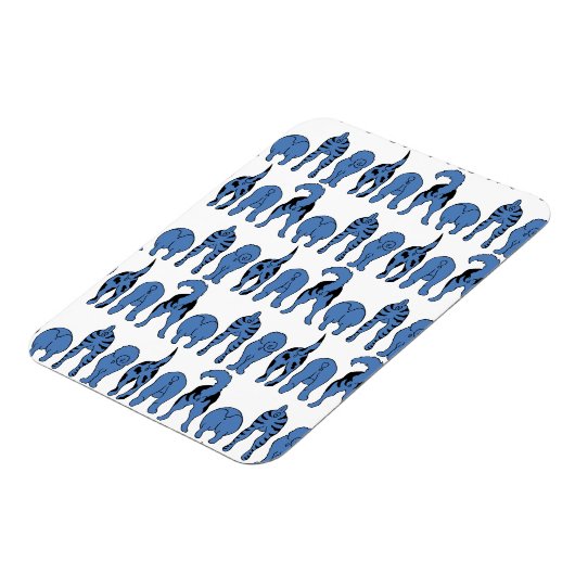 Blue Dog Butts Pattern Magnet (Linke Seite)