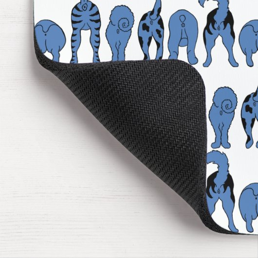 Blue Dog Butts Pattern Mousepad (Ecke)