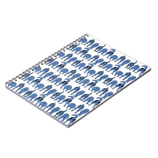 Blue Dog Butts Pattern Notizblock (Linke Seite)