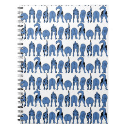 Blue Dog Butts Pattern Notizblock