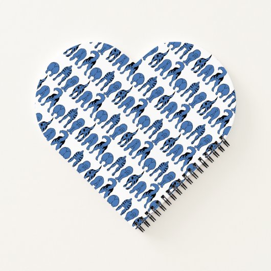 Blue Dog Butts Pattern Notizblock (Rückseite)