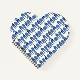 Blue Dog Butts Pattern Notizblock