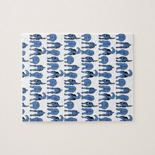 Blue Dog Butts Pattern Puzzle (Horizontal)