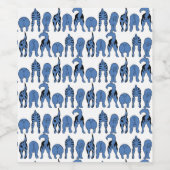 Blue Dog Butts Pattern Weinetikett (Einzelnes Label)