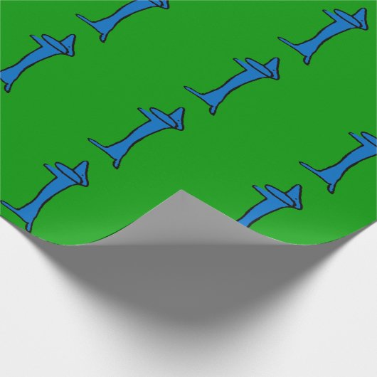 Blue Dog Christmas Wrap Geschenkpapier (Ecke)