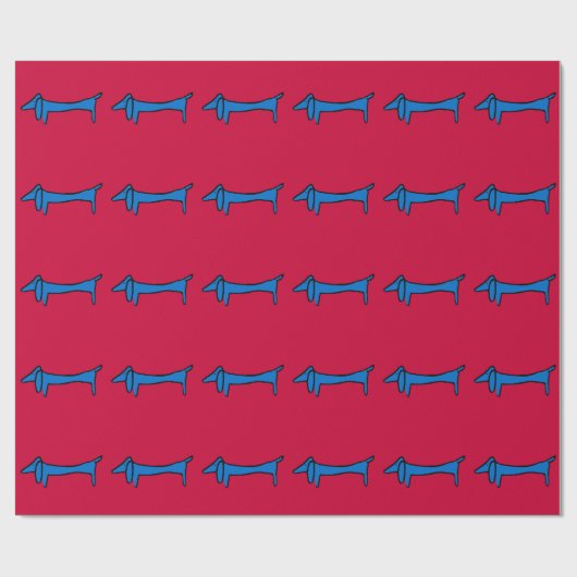 Blue Dog Christmas Wrap Geschenkpapier (Flach)