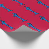 Blue Dog Christmas Wrap Geschenkpapier (Ecke)