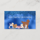 Blue Dog Grooming Glitzer Pet Services Visitenkarte (Vorderseite)