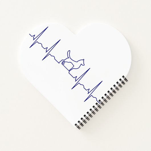 Blue Dog Heartbeat Notebook Notizblock (Rückseite)