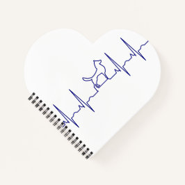 Blue Dog Heartbeat Notebook Notizblock