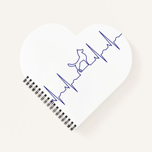 Blue Dog Heartbeat Notebook Notizblock (Vorderseite)