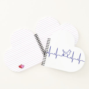 Blue Dog Heartbeat Notebook Notizblock