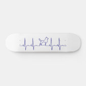 Blue Dog Heartbeat Skateboard (Horizontal)