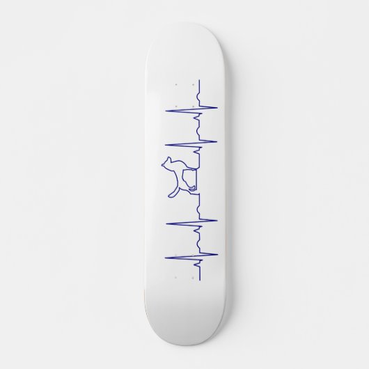 Blue Dog Heartbeat Skateboard (Vorne)