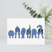 Blue Dog Hintern Dankeskarte (Stehend Vorderseite)