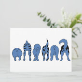Blue Dog Hintern Einladung (Stehend Vorderseite)