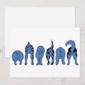 Blue Dog Hintern Einladung (Vorne/Hinten)