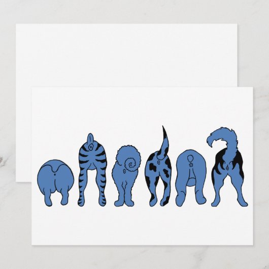 Blue Dog Hintern Einladung (Vorne/Hinten)