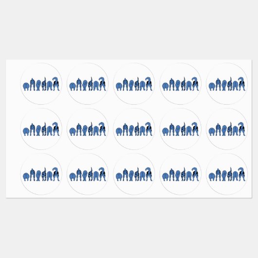 Blue Dog Hintern Etiketten (Blatt)