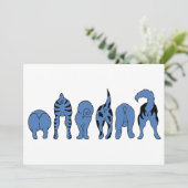 Blue Dog Hintern Feiertagskarte (Stehend Vorderseite)