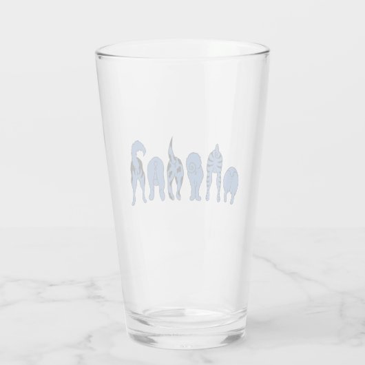 Blue Dog Hintern Glas (Rückseite)