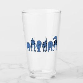 Blue Dog Hintern Glas