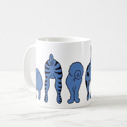 Blue Dog Hintern Kaffeetasse (Vorderseite Links)