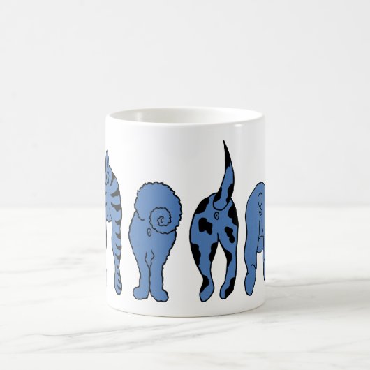 Blue Dog Hintern Kaffeetasse (Mittel)
