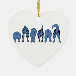Blue Dog Hintern Keramik Ornament