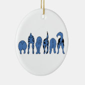 Blue Dog Hintern Keramik Ornament (Rechts)