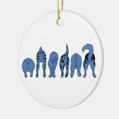 Blue Dog Hintern Keramik Ornament (Links)