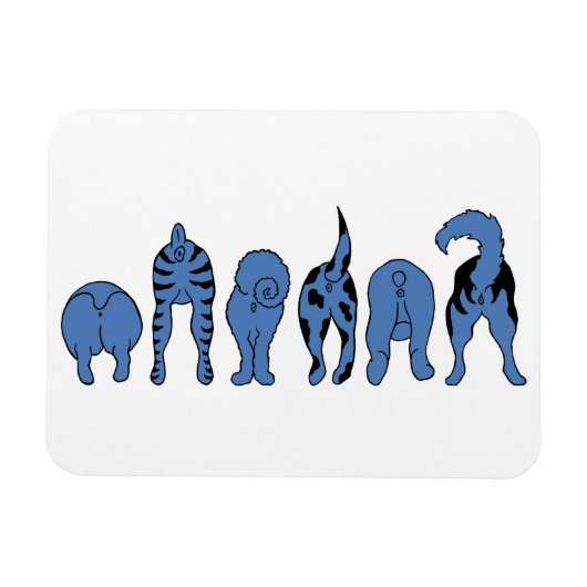Blue Dog Hintern Magnet (Horizontal)