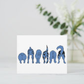 Blue Dog Hintern Postkarte (Stehend Vorderseite)