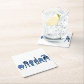 Blue Dog Hintern Rechteckiger Pappuntersetzer (Vor Ort)